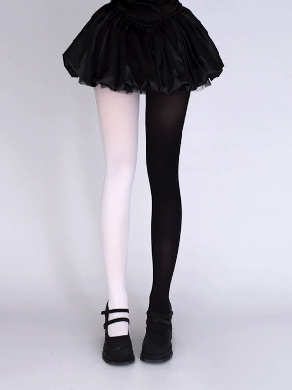 Y2K Style Velvet Pantyhose, Bold Color Contrast 43756:784633