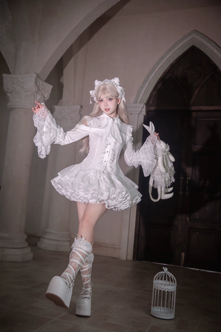 Subculture Hime Sleeve Blouse, Lace Skirt Set 45625:858370