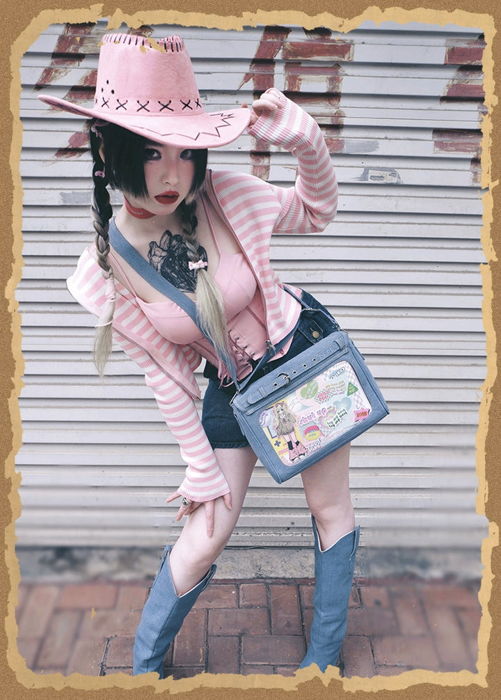 Kawaii Itabag Denim Crossbody Bag Large Capacity Handbag 37050:551708 37050:551708