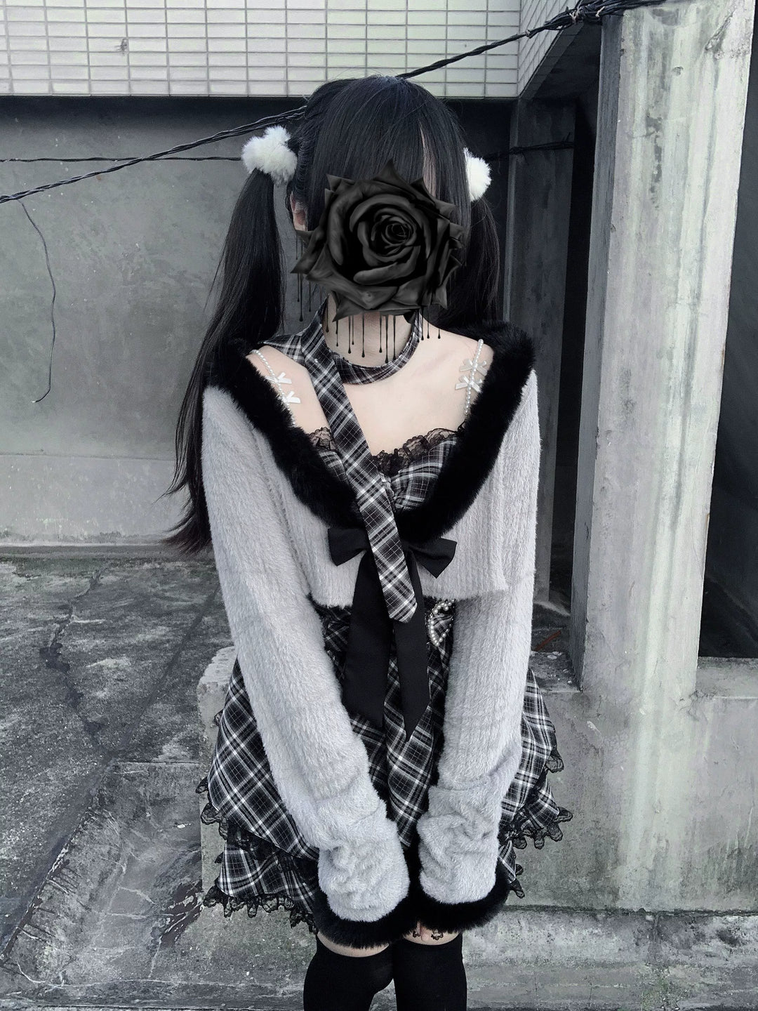 Jirai Kei Camisole Dress, Cropped Outerwear 44084:796551