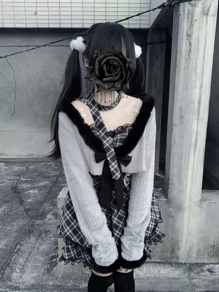 Jirai Kei Camisole Dress, Cropped Outerwear 44084:796551