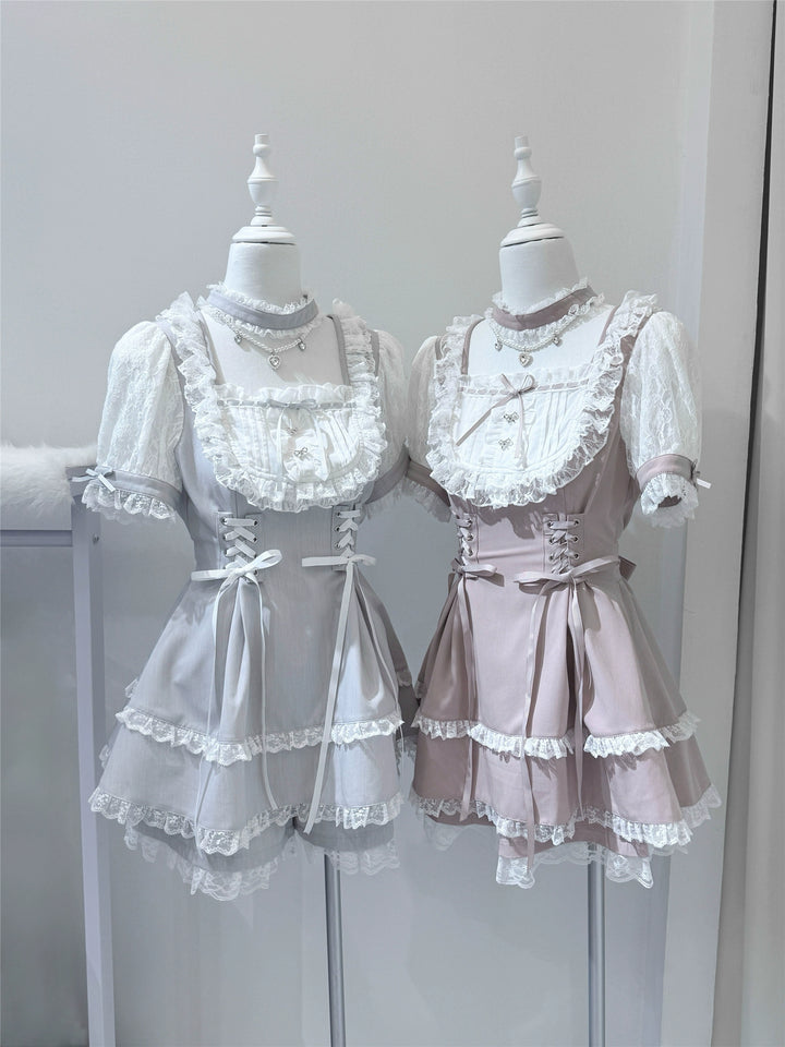 Ryousangata Dress Set, Detachable Rhinestone Necklace (L M S XL) 43689:783099