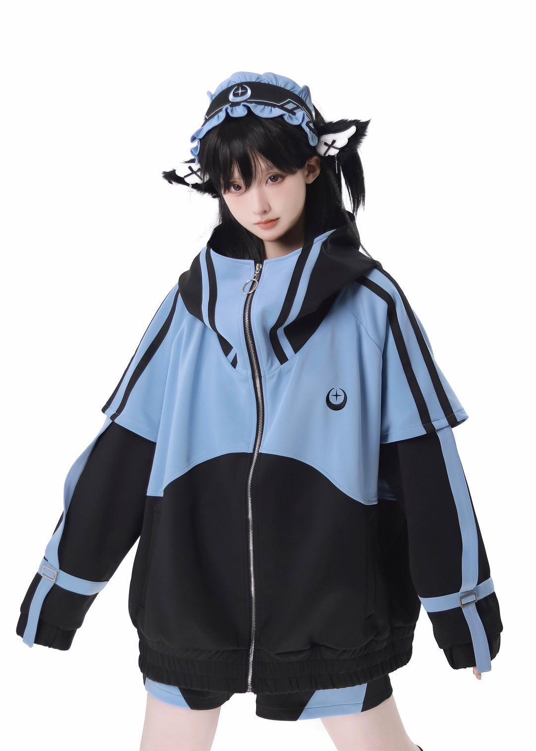 Tenshi Kaiwai Outfit Sets Sportswear Coat Blue Black Jacket (L M XL) 34496:465554