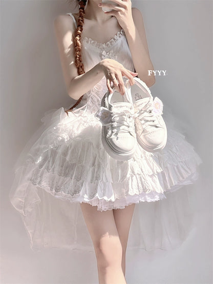 Y2K Subculture Girl Platform Canvas Black White Shoes 28960:343958