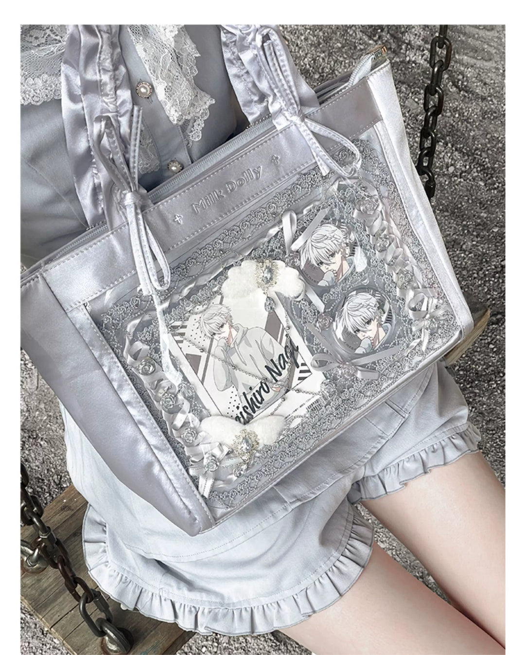 Imitation Silk Tote Itabag, Multiple Color 45430:851517