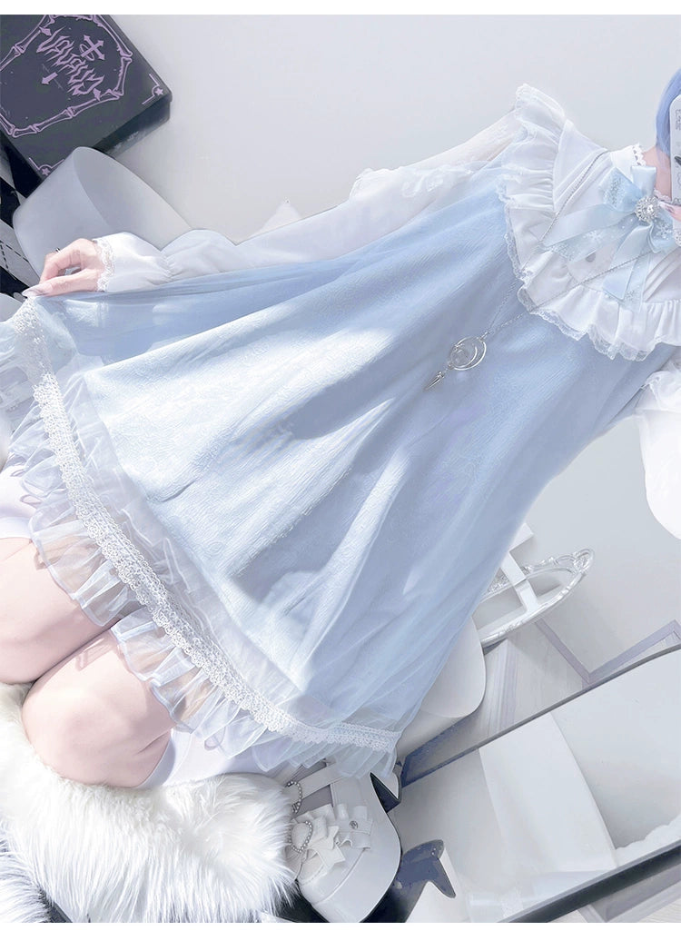 A-line Tenshi Kaiwai Dress, Lace Shoulder 43690:783178
