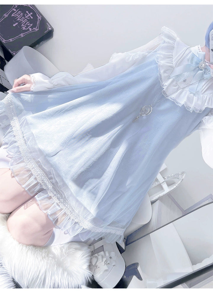 A-line Tenshi Kaiwai Dress, Lace Shoulder 43690:783178