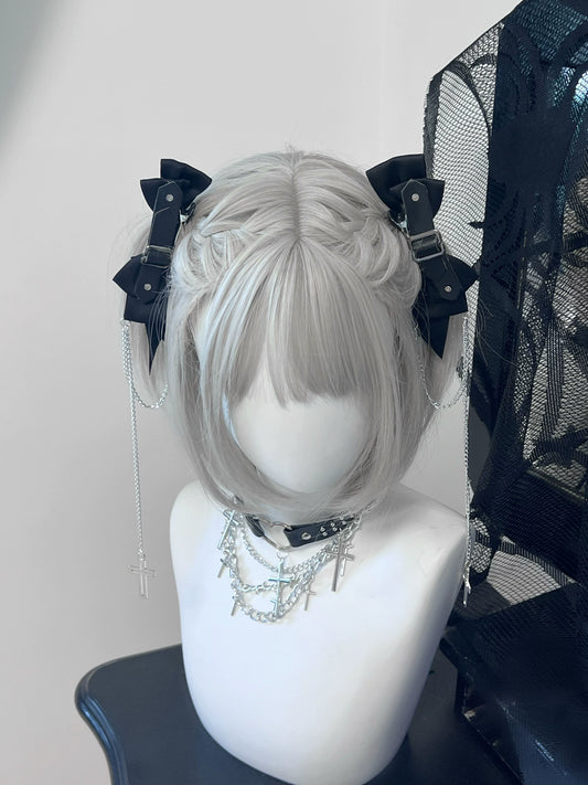 Jirai Kei Hair Clip Lolita Headwear Black Blue Barrettes 37722:576414