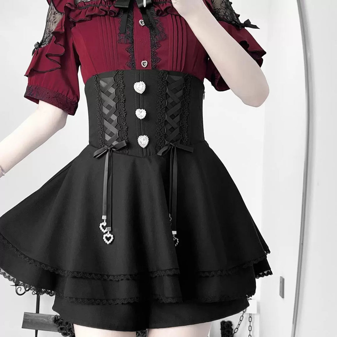 High-Waist Jirai Kei Skirt, Safety Shorts 43783:785827