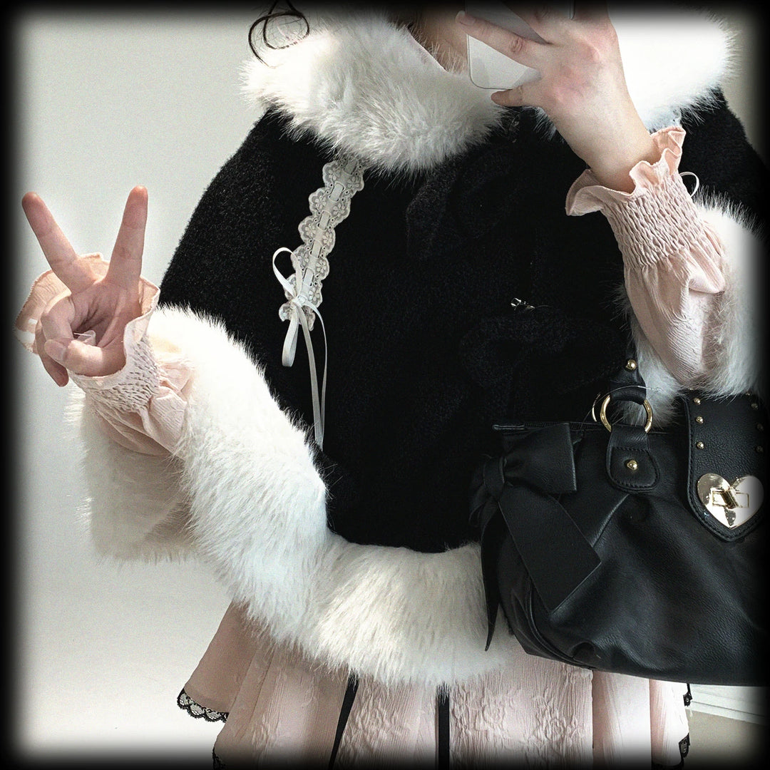 Sweet Bunny Ear Winter Cape, Polar Fleece Lining 44474:809733