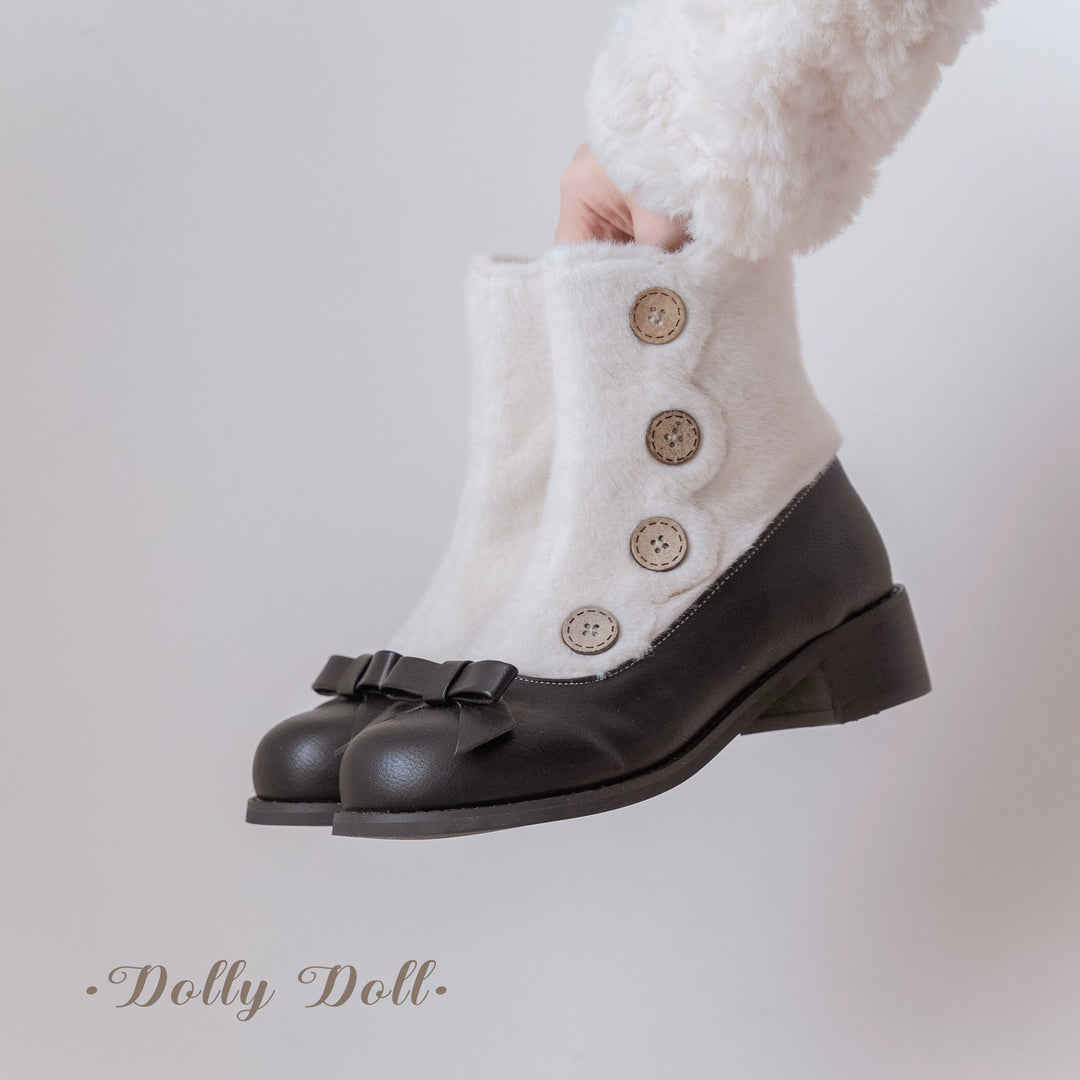 Lolita Boots Sock Mary Jane Shoes Low Heel Shoes Black Brown 32654:408066 32654:408066