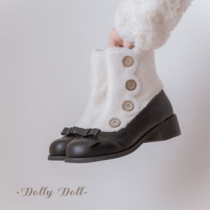 Lolita Boots Sock Mary Jane Shoes Low Heel Shoes Black Brown 32654:408066