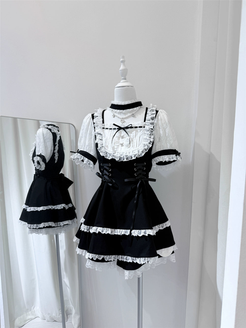 Ryousangata Dress Set, Detachable Rhinestone Necklace (L M S XL) 43689:783102