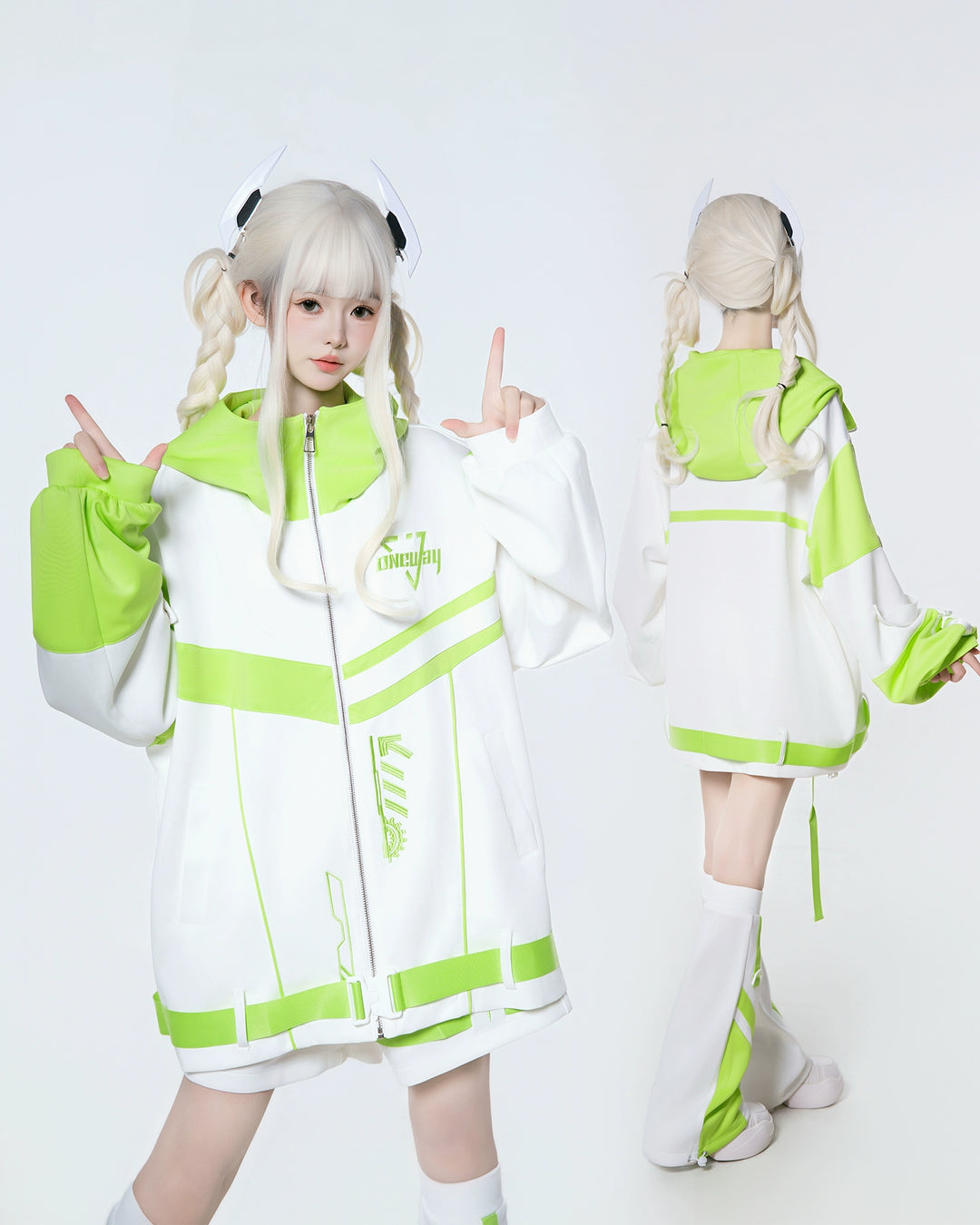Plus Size Tenshi Kaiwai Outfit, Jacket and Shorts 44120:796926