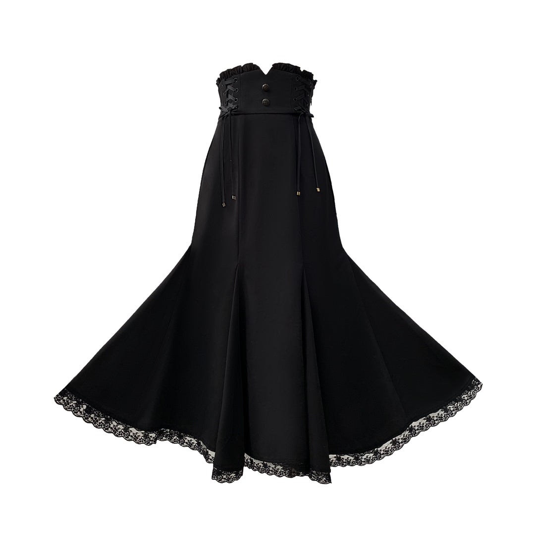 Seiso Kei Mermaid Skirt, Open-shoulder Blouse (L M S XL) 43804:786190