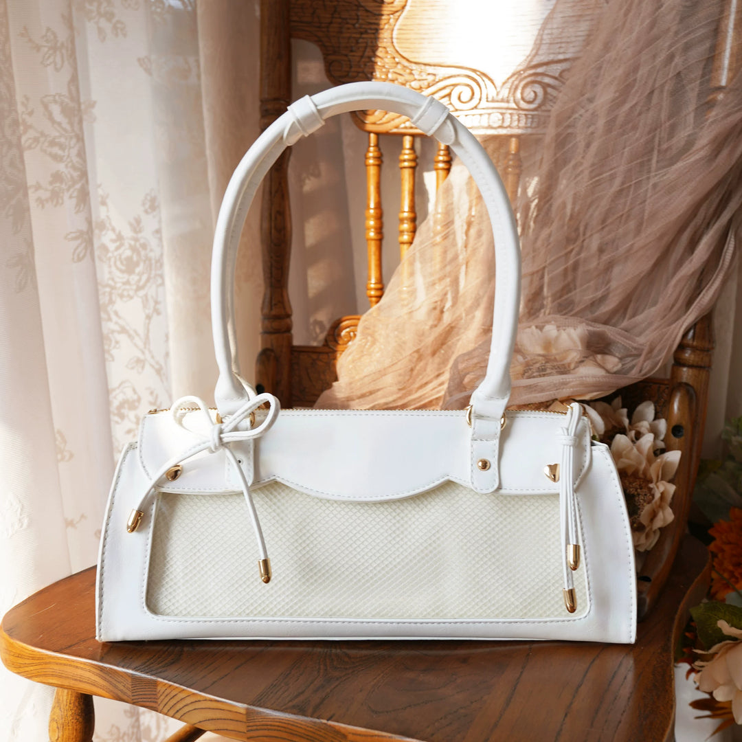 Vintage Baguette Itabag, Detachable Crossbody Shoulder Strap (White) 45413:848825