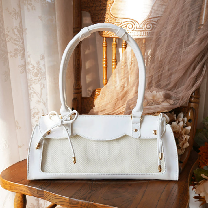 Vintage Baguette Itabag, Detachable Crossbody Shoulder Strap (White) 45413:848825