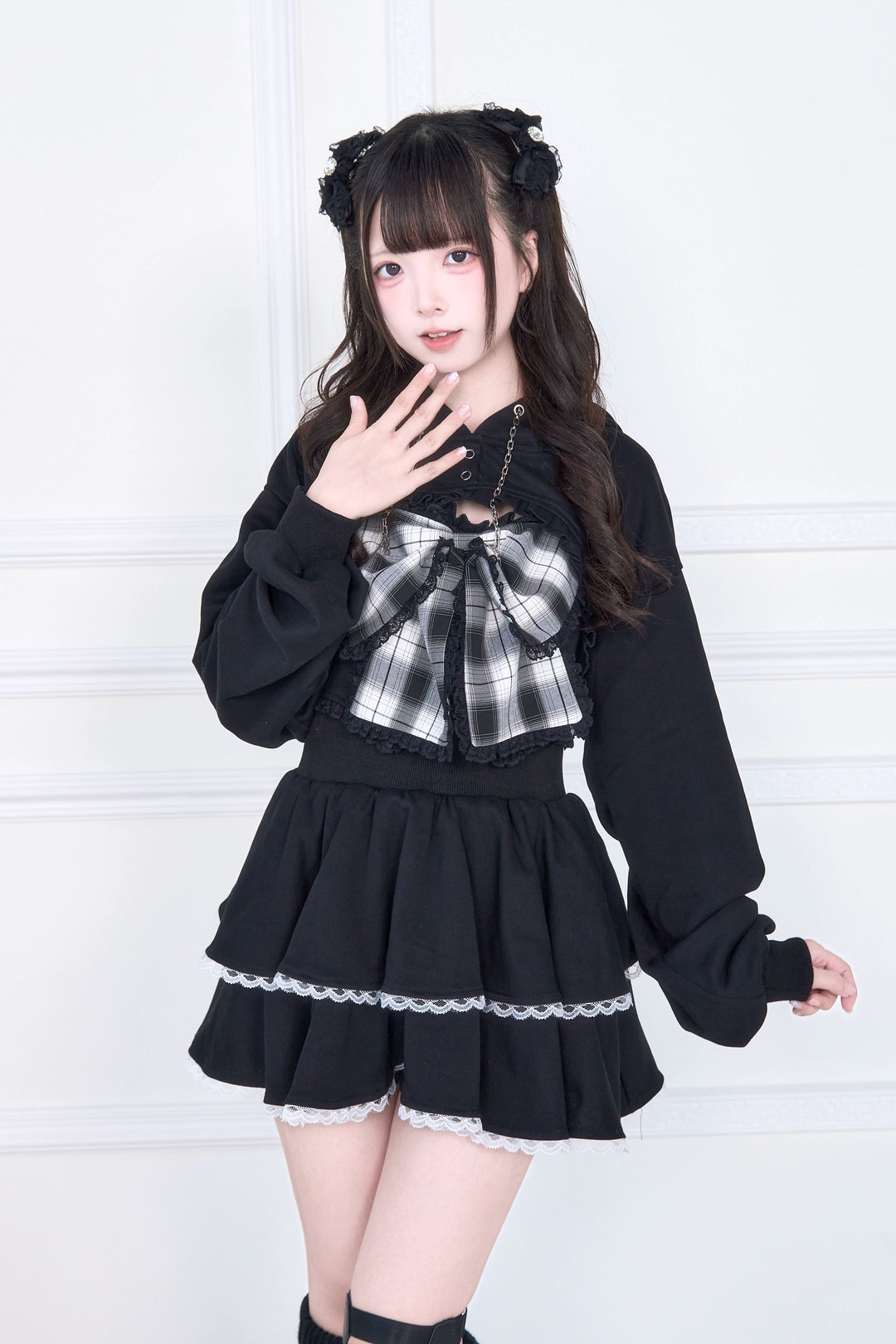 Jirai Kei Hooded Bolero, Camisole With Large Bow (M S) 44118:796672