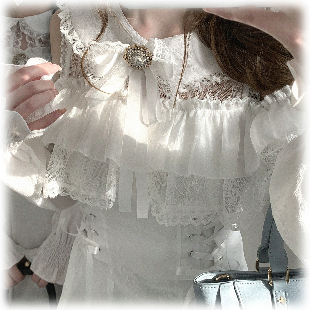 Elegant Long Open-Shoulder Dress, Subtle Floral Pattern 44473:809661