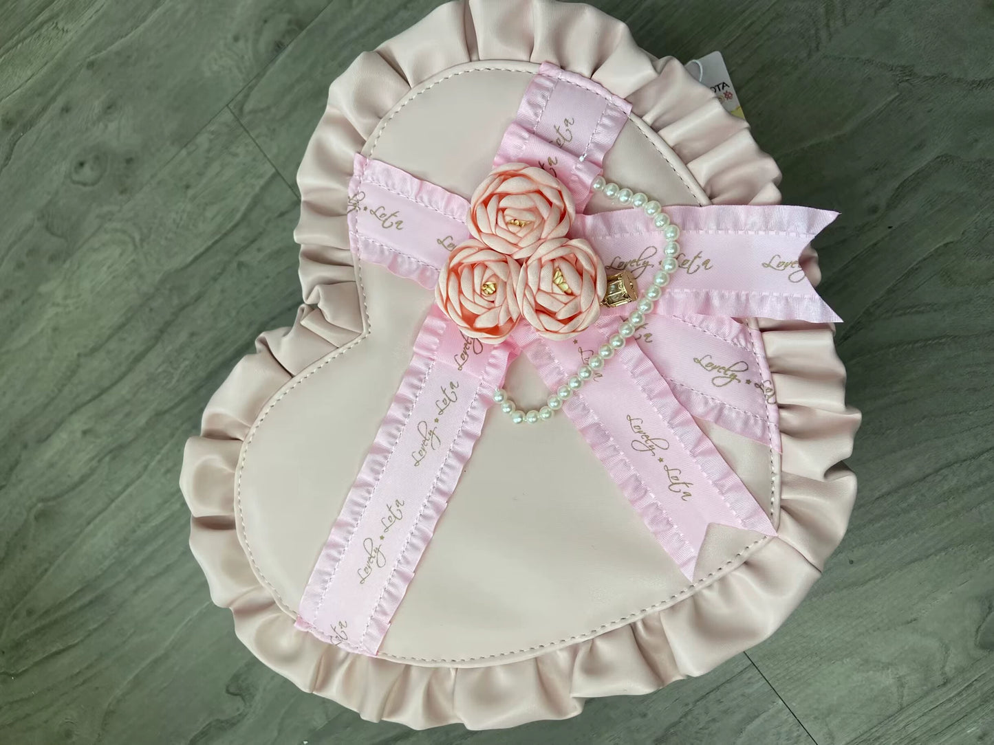 Lolita Handbag Heart Shaped Rose Crossbody Bag 35776:542036