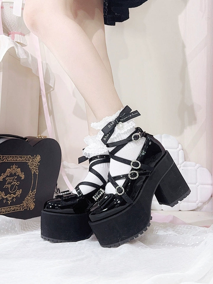 Jirai Kei Platform Shoes High Heels Shoes Muffin Shoes 40872:697396