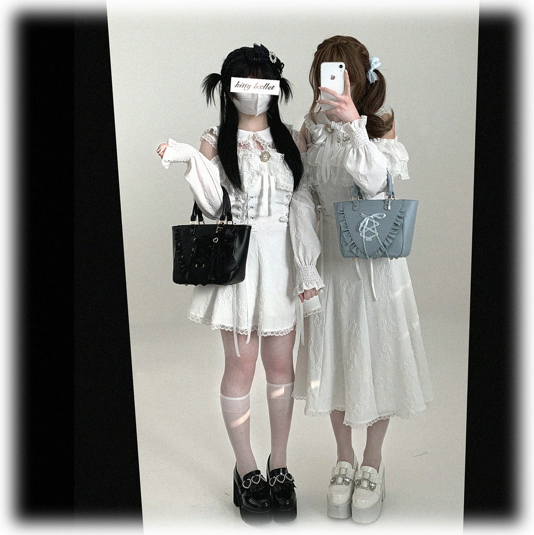 Elegant Long Open-Shoulder Dress, Subtle Floral Pattern 44473:809638