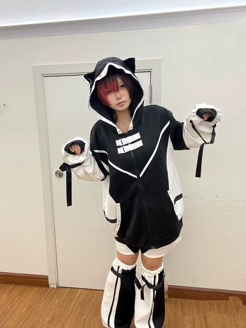Tenshi Kaiwai Hooded Jacket Set, Detachable Sleeves (M S) 45873:868396