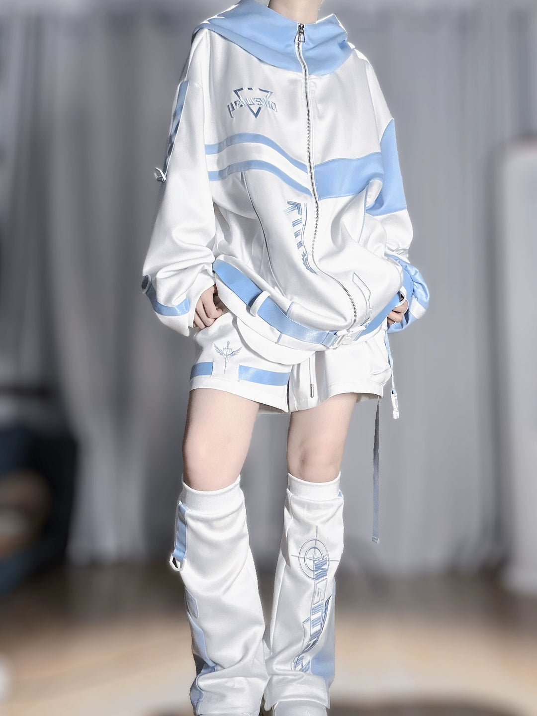 Tenshi Kaiwai Techwear Jacket & Elastic Shorts Set 45013:846203