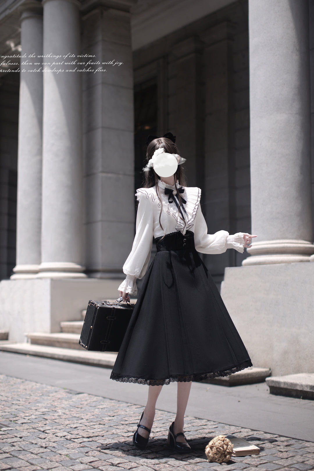Mid-Calf Length Seiso Kei Fake Two Piece Dress 43882:789478