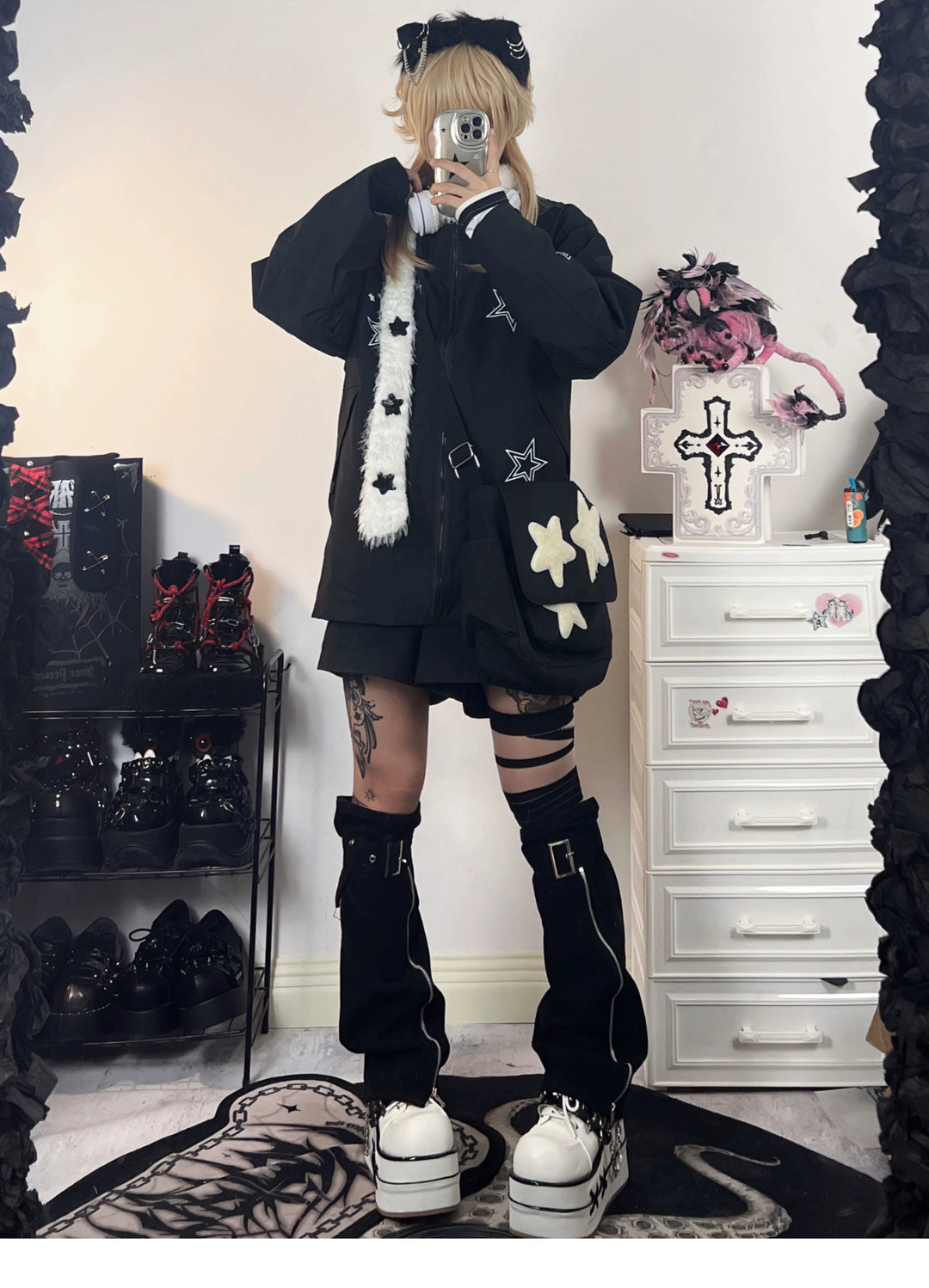 Harajuku Fashion Black Couples Jacket Coat 29246:340436 29246:340436