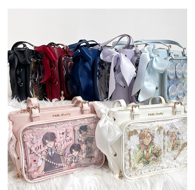 Large Capacity Ita Bag With Window Front & Detachable Ribbon Bow 43229:772346