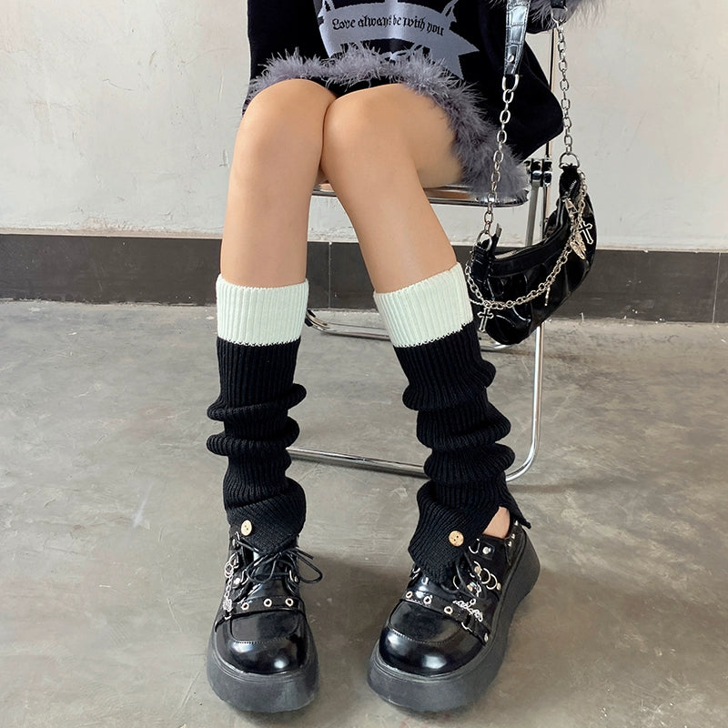 Knitted Splice Women Leg Covers Autumn Winter Socks 28976:358668 28976:358668