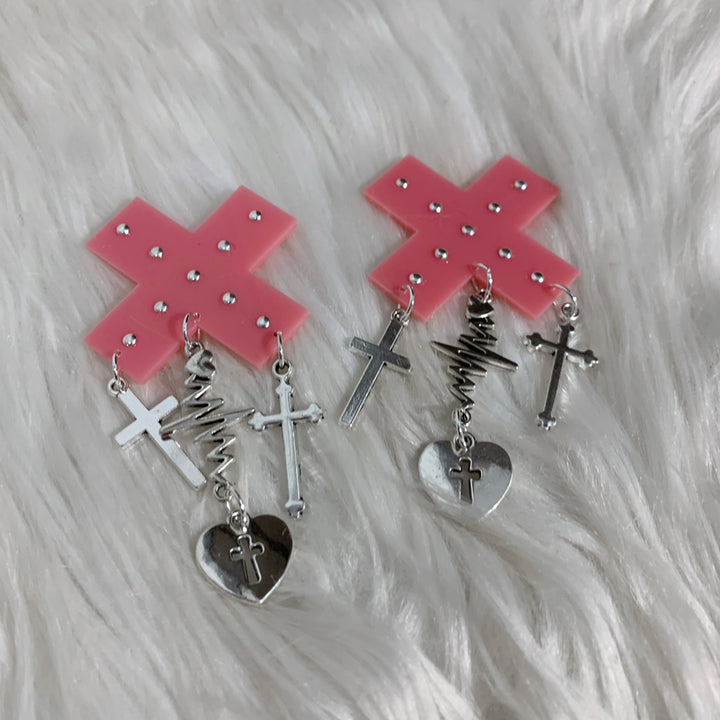 Jirai Kei Punk Hair Clips Subculture Cross Pendant Hair Clip 29272:357906 29272:357906