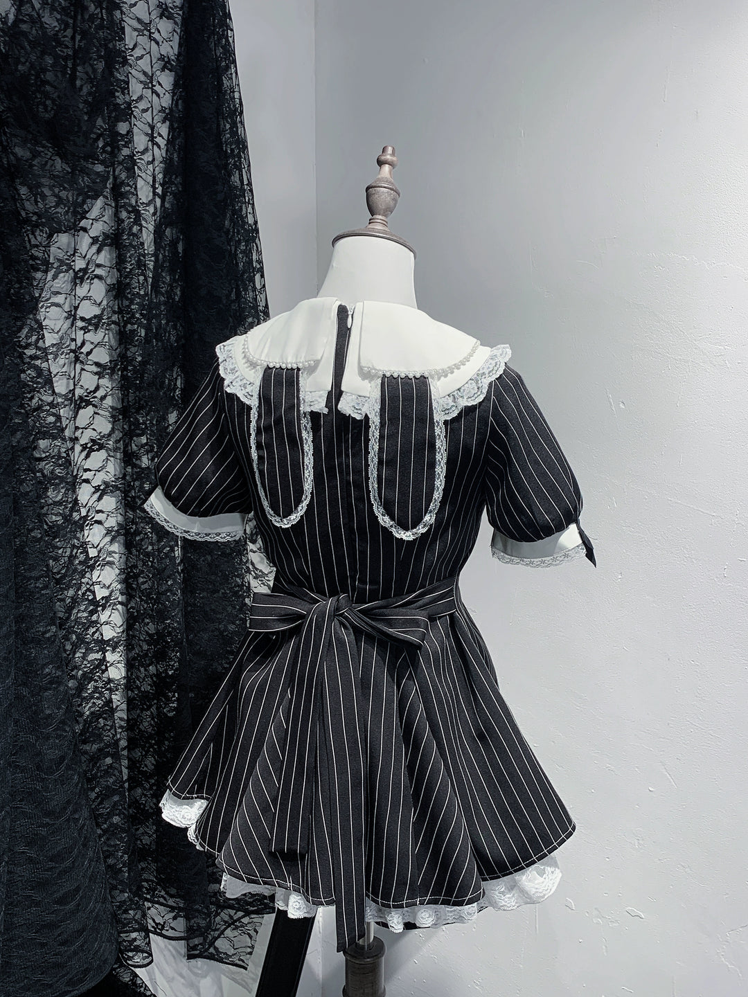 Peter Pan Collar Jirai Kei Dress Set, Bunny Ear 43649:782311