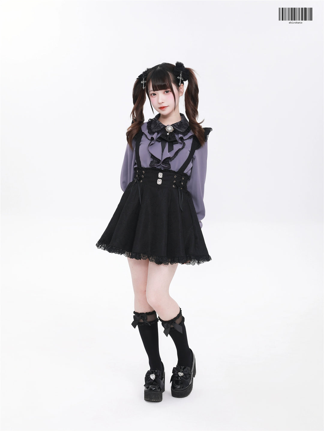 Jirai Kei Skirt Ryousangata Plaid Skirt Lace Suspender Skirt 41690:724650