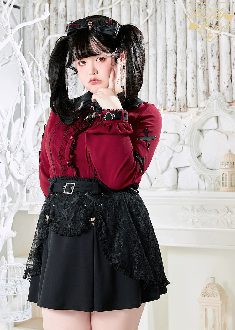 Jirai Kei Black Purple Skirt With Double Layer 21940:350852