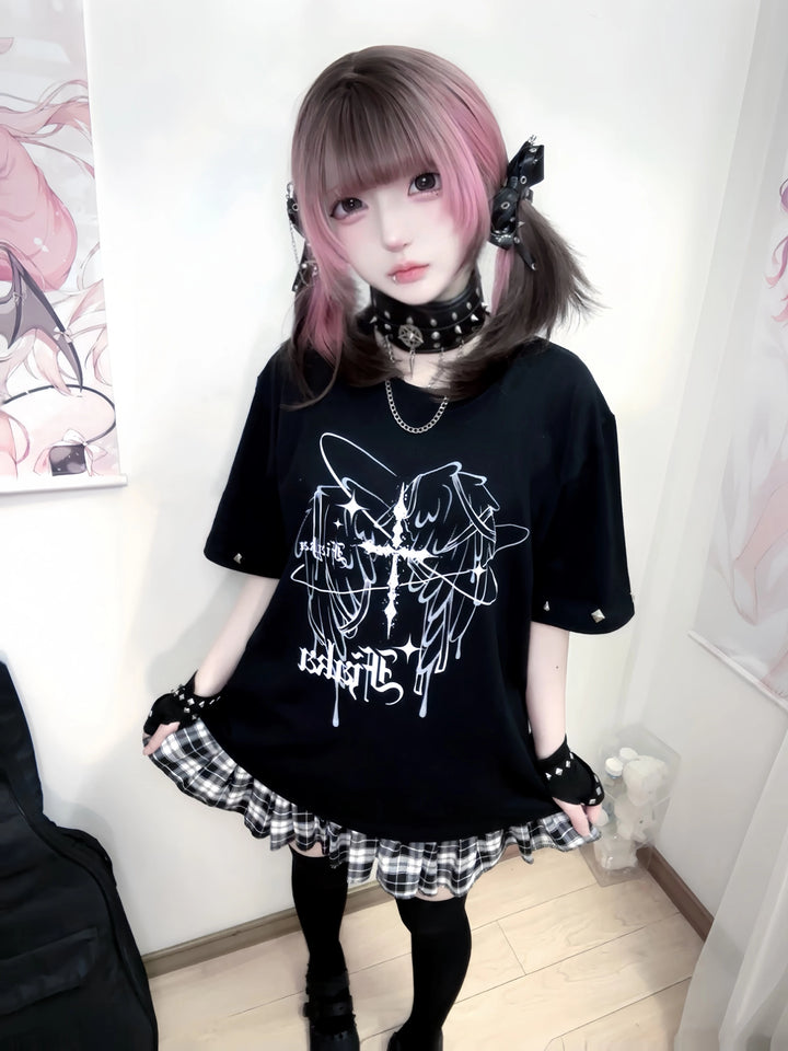 Subculture Cotton T-shirt, Studded Cufss 45291:848193
