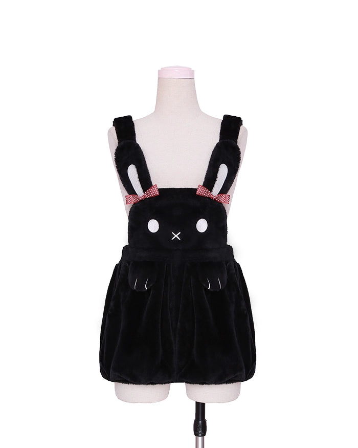 Kawaii Fashion Fluffy Bunny Bear Overalls Hoodie Bear Bag (M S) 22628:333484