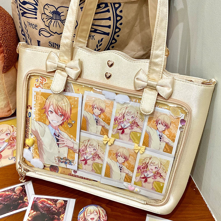 Kawaii Itabag Large Capacity Handbag With Bow Details (Yellow) 38032:582190