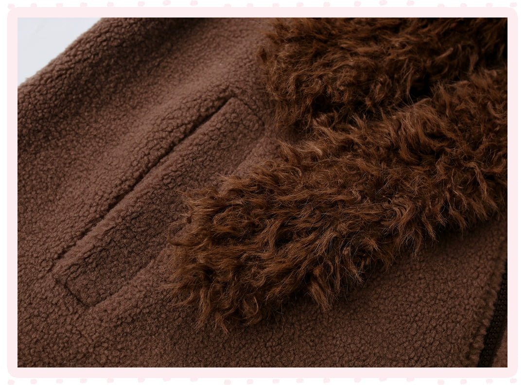 Fleeced Brown Cute Outfit, Bear Ear 44080:796047