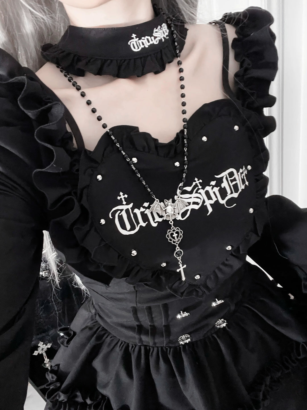 Subculture Off-Shoulder Dress, Tiered Ruffles 43873:789404
