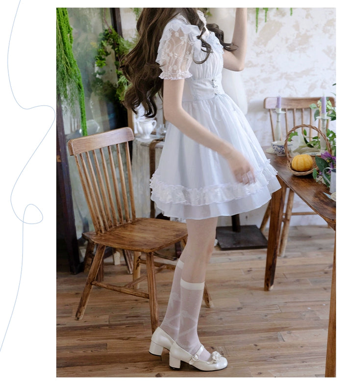 Ryousangata Faux Two-Piece Dress with Peter Pan Collar 43069:764333