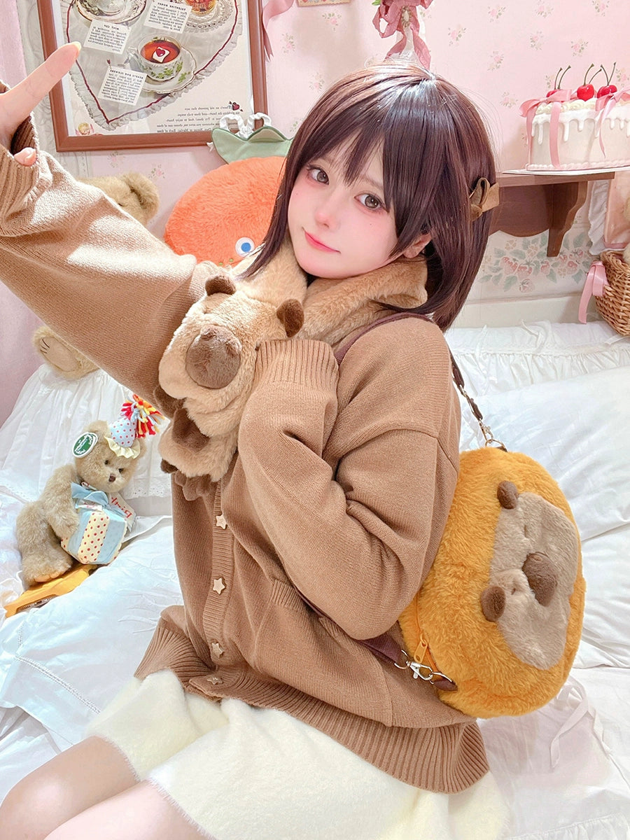 Kawaii Winter Hat Scarf Crossbody Bag 41088:686170