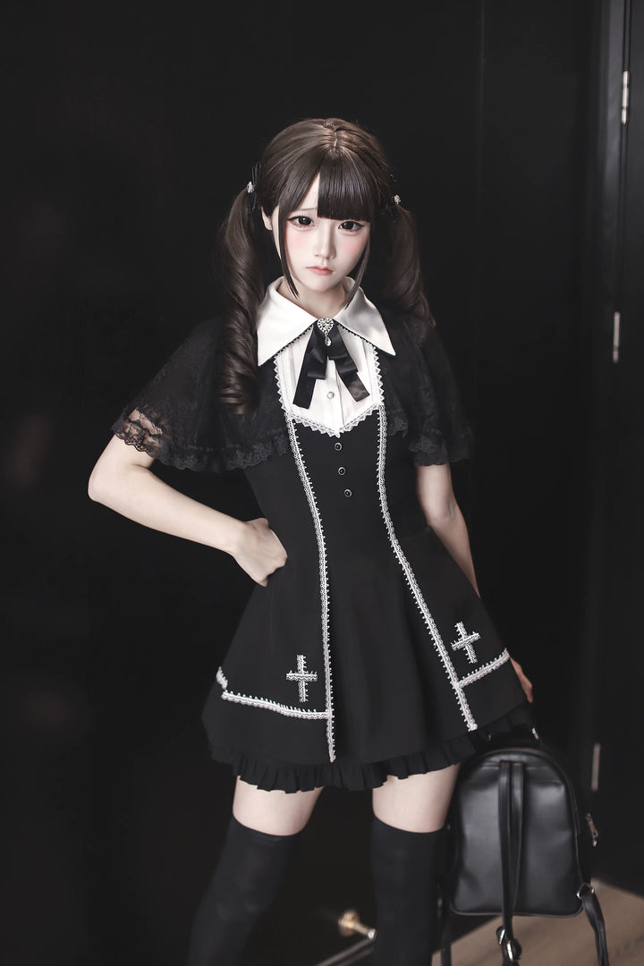 Jirai Kei Dress Set, Built-In Shawl 45104:834980