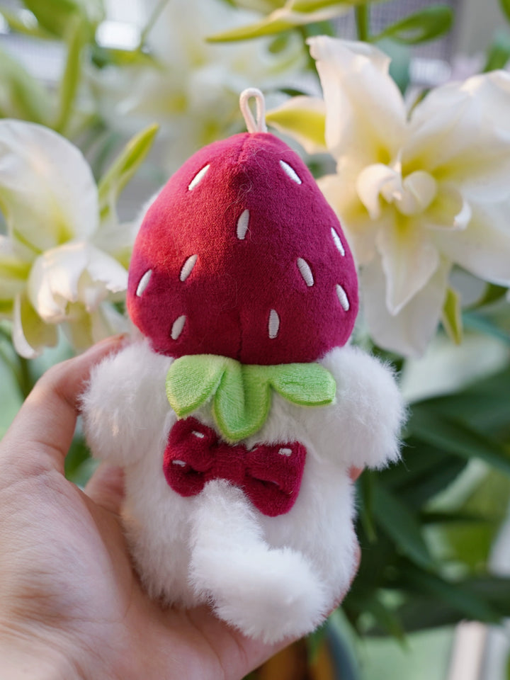 Kawaii Fashion Strawberry Kitten Keychain Plush Doll 21898:331780 21898:331780