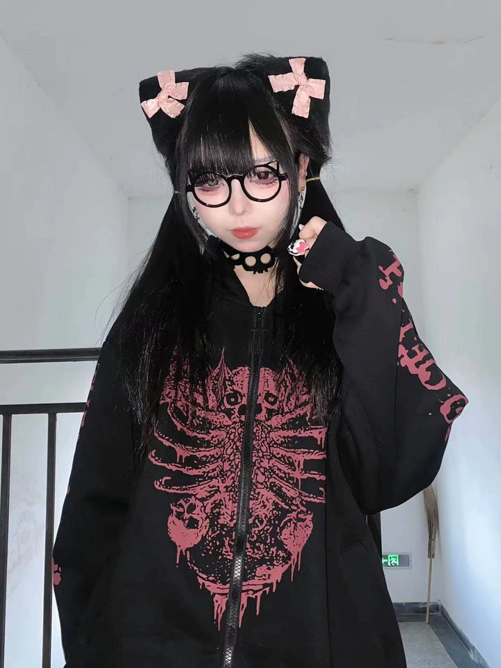 Jirai Kei Jacket Subculture Punk Hoodie Unisex Printed Top 39786:647518