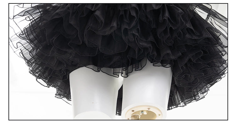 Lolita Petticoat Short Black Muti-layer Pettipants 37830:574406