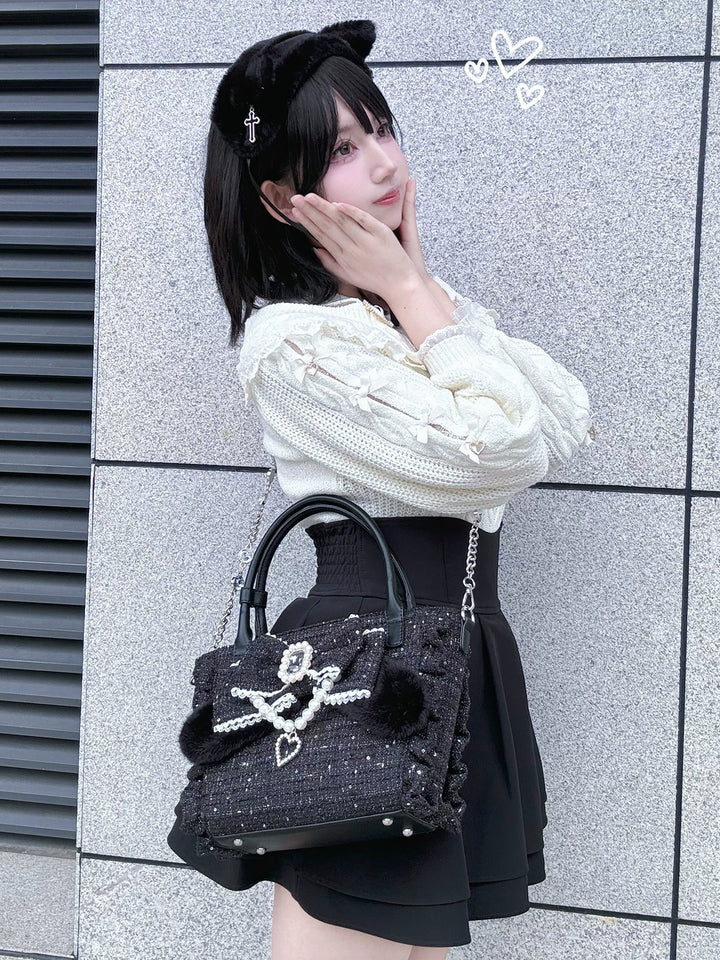 Ryousangata Style Handbag, Bow and Plush Ears 43680:782703