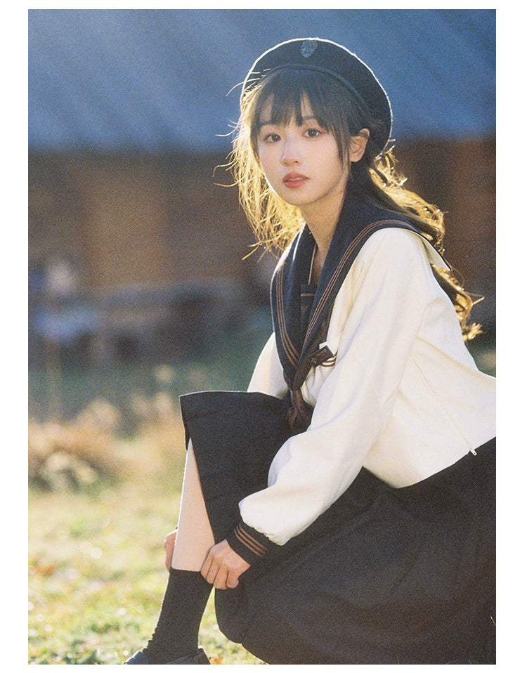 Autumn JK Uniform Sailor Top, Embroidered 43789:786053