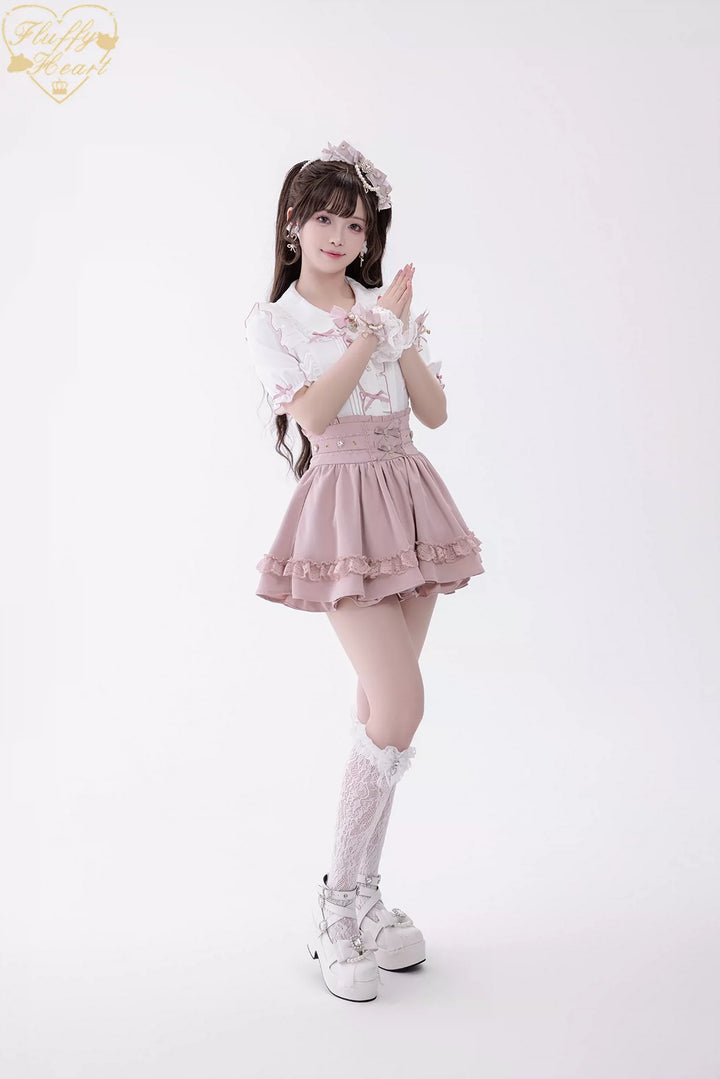 Jirai Kei High Waist Skirt, Built-in Safety Shorts 45720:860316